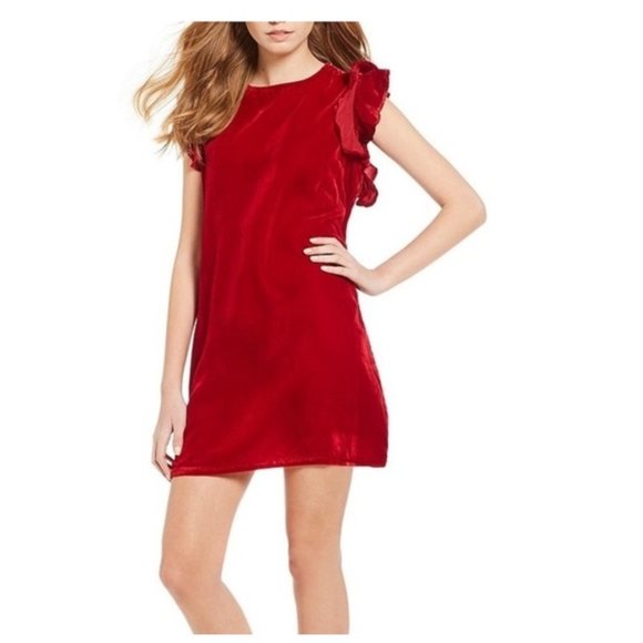 Women's Shift Dress CHELSEA & VIOLET- Red Velvet  Size: L - Picture 3 of 7